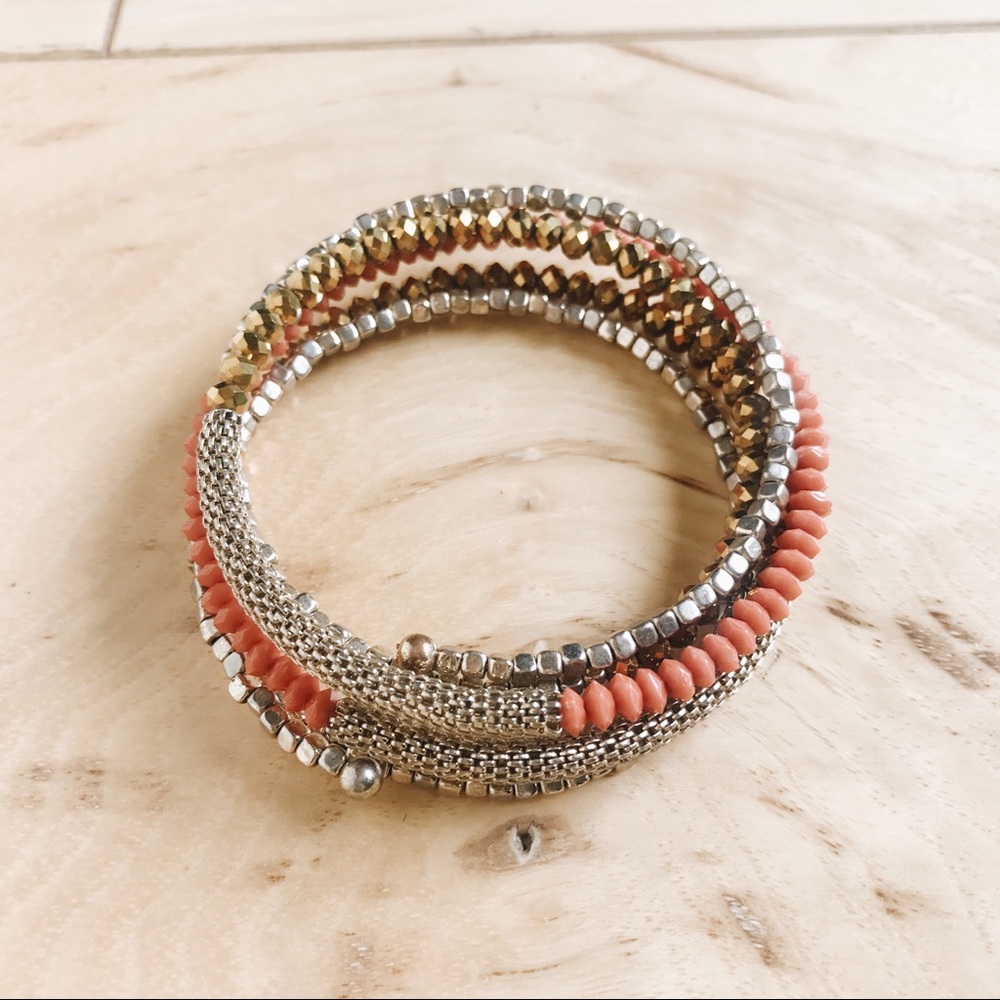 Francesca’s- Bronze, Salmon & Gold wrap bracelet
